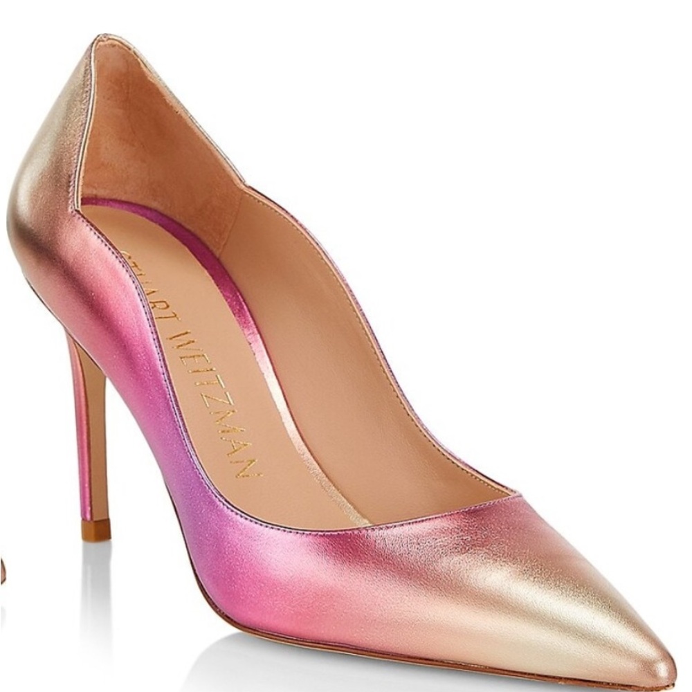 Stuart Weitzman Pink and Gold Ombré Heels